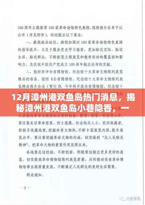 揭秘漳州港双鱼岛小巷隐香,特色小店的独特魅力,热门消息一览